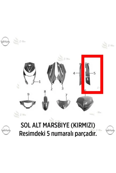 ÇELİKMOTO MONDIAL DUO SAG ALT MARSBIYE (KIRMIZI) #Y4EMN2023A0073
