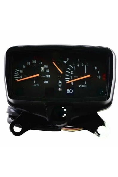 ÇELİKMOTO KM SAATİ CG [DEVİR SAATİ TELLİ] [200 KM] BENZİN GÖSTERGELİ MONERO #51796 ürün görseli 1