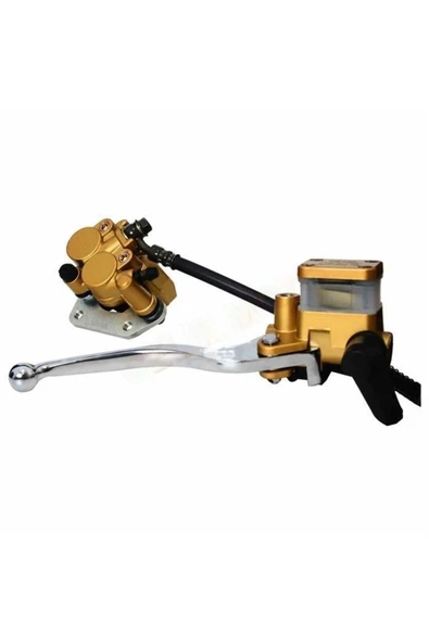 ÇELİKMOTO ÖN FREN MERKEZİ ALT - ÜST KOMPLE [FREN KOLU KROM] SARI CG #53847