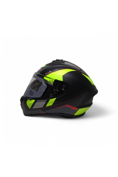 RS2 Kapalı Kask (SİYAH/LİMON YEŞİLİ/GRİ) #rs320 32011/8