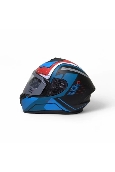 RS2 Kapalı Kask (SİYAH/MAVİ/KIRMIZI) #rs320 32010/1