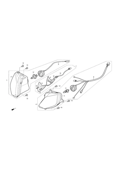 ÇELİKMOTO DAELIM VJF250 ROADWIN SAG FAR #VJF250 B0101 ürün görseli 1