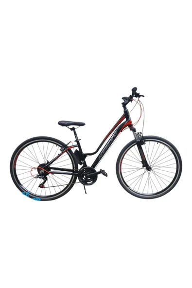 Kron TX 75 - 28'' Trekking Lady - 17' - 21 Vites - V.B. - Siyah-Füme/Kırmızı #KRN22-294