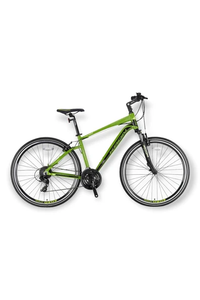 Kron Tx 150 - 28" Trekking - 18' - 24 Vites - [pabuç Frenli Modeldir] - Mat Haki-açık Sarı/siyah