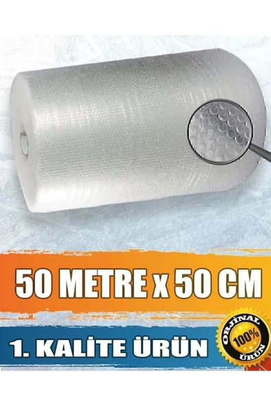 Balonlu Naylon 50 Cm X 50 Metre Ambalaj Taşınma Naylonu Patpat Pıtpıt