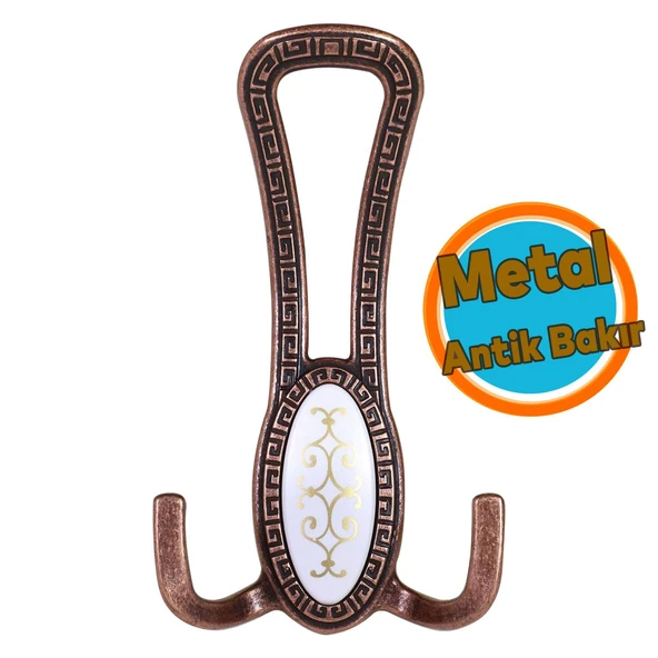 Metal Portmanto Vestiyer Duvar Dolap Elbise Mobilya Kapı Askısı Askılığı Askılık Antik Bakır 4 Adet - Resim 6