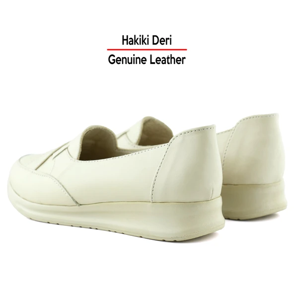 Erkan Saçmacı Mammina Bej Hakiki Deri Çapraz Bant Detaylı Slip-On Günlük Ayakkabı - 5