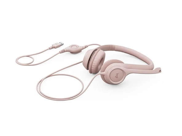LOGITECH H390 MIKROFONLU PEMBE KULAKLIK 981-001281 - 2
