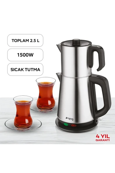 King Sonat KCM333 1500 W Çelik Çay Makinesi - 3