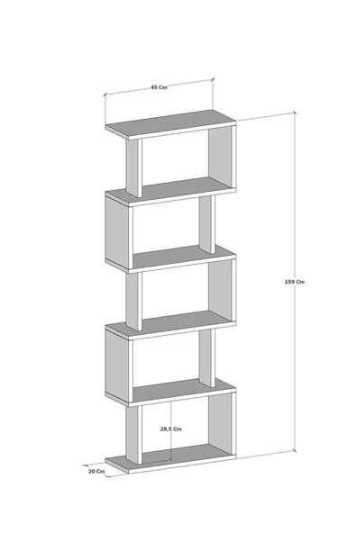 Zero Dekoratif Kitaplık Çam - 6
