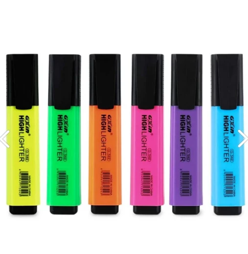 Gxin Canlı Renkler Highlighter 6 Renk Fosforlu Kalem Seti Klasik Model - 2