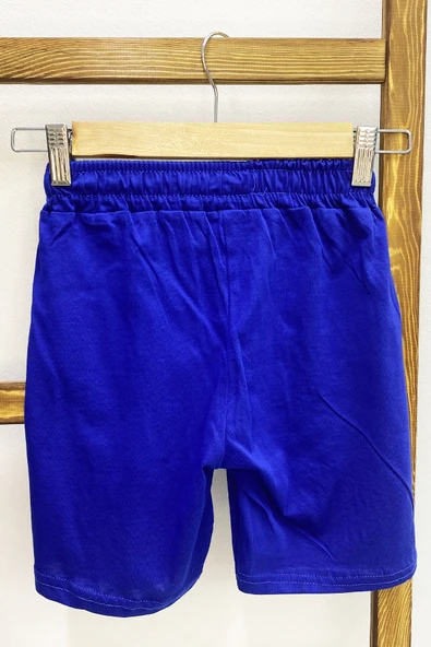 ERKEK ÇOCUK ŞORT CEPLİ DÜZ RENK YAZI BASKILI F29 - 12