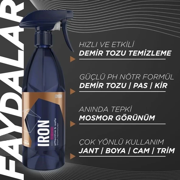 GYEON Q²M Iron REDEFINED Demir Tozu, Balata Tozu Temizleyici Ve Pas Sökücü PH Nötr 1000 ml - 2