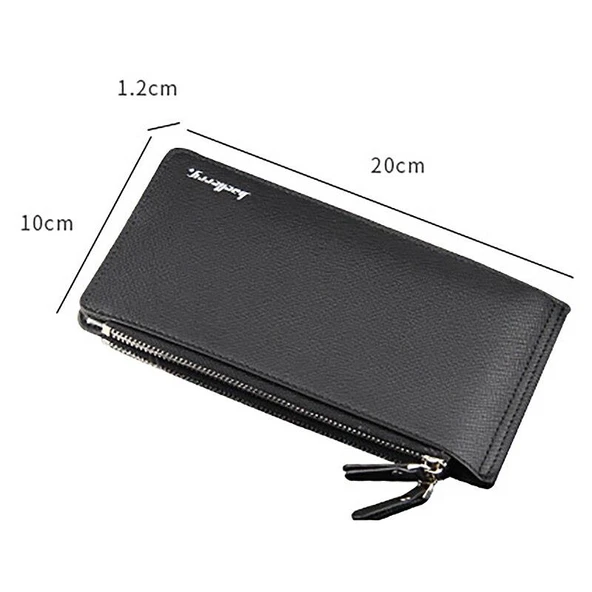 Baellerry 16 Kartlıklı Çift Fermuarlı Uzun Unisex Cüzdan Siyah - 2