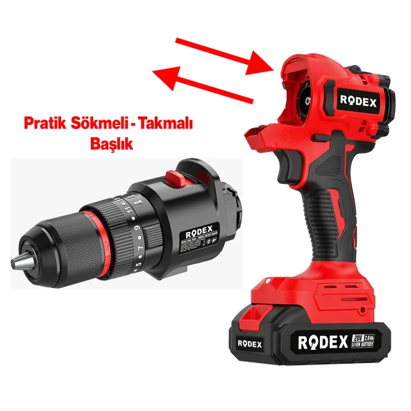 Akülü Değiştirilebilir Başlıklı 5'li Set 20 V 2.0 Ah Taşlama Matkap Dekubaj Testere Pala Top Şişirme - 2