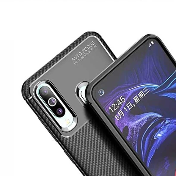 Samsung Galaxy M40 Uyumlu Karbon Desenli Negro Silikon Kılıf - 4