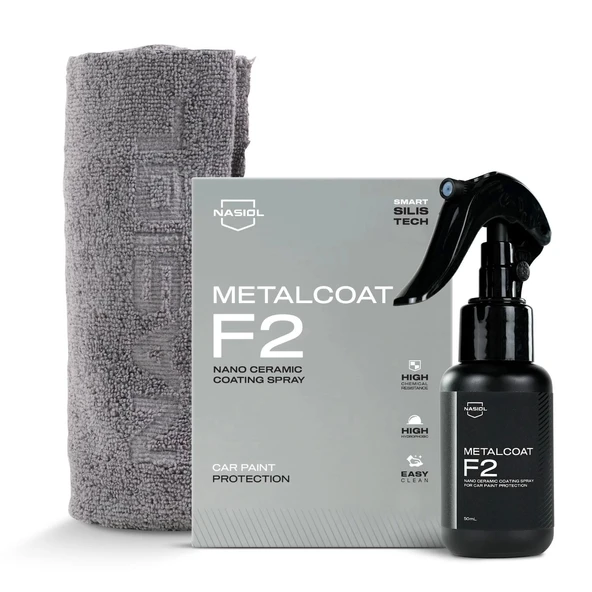 Nasiol Metalcoat F2 Araç Sprey Nano Seramik Kaplama ve Mikrofiber Detailing Bez Seti