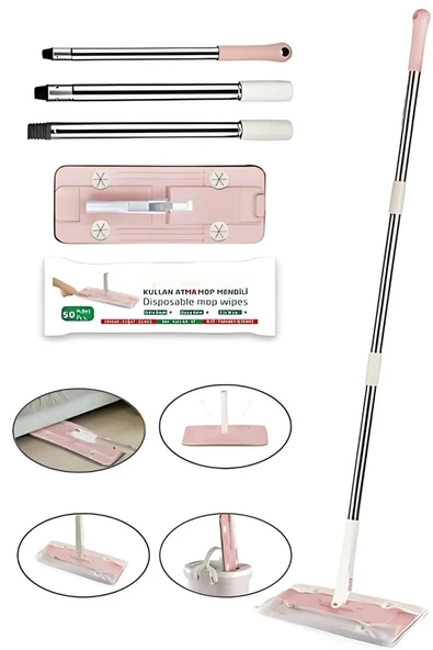 Technow Vip Ahmet VP-519 Kullan At Mop Temizlik Seti+50 Adet Mendil - Resim 6
