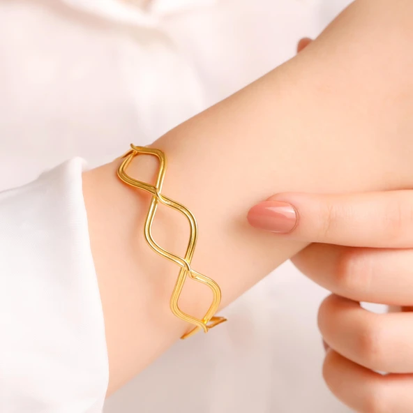 50 gr 22 Ayar  İşçiliksiz Tarsus Burması Bilezik - 2