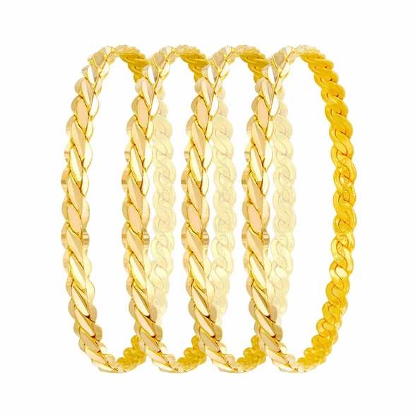 100 gr (4*25 gr) 22 Ayar Altın Üçlü Adana Burma Bilezik ürün görseli 1