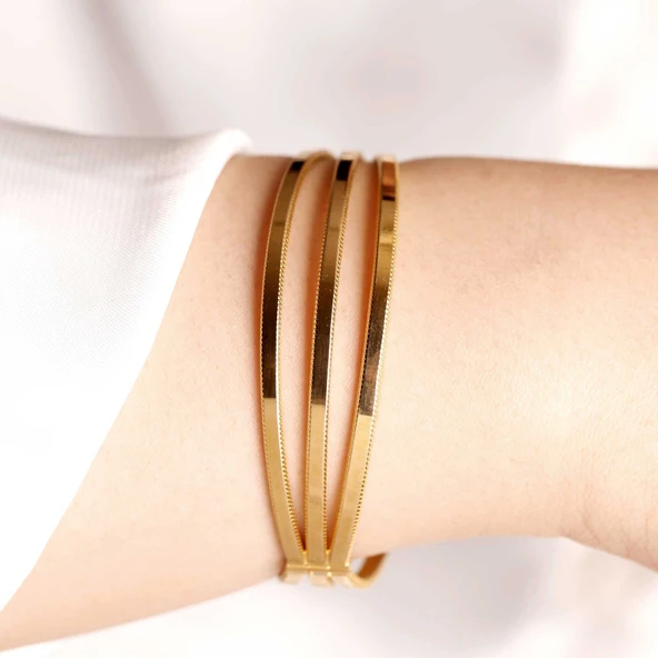 23 gr 22 Ayar İşçiliksiz Tiaburga B3 Bilezik - Resim 4