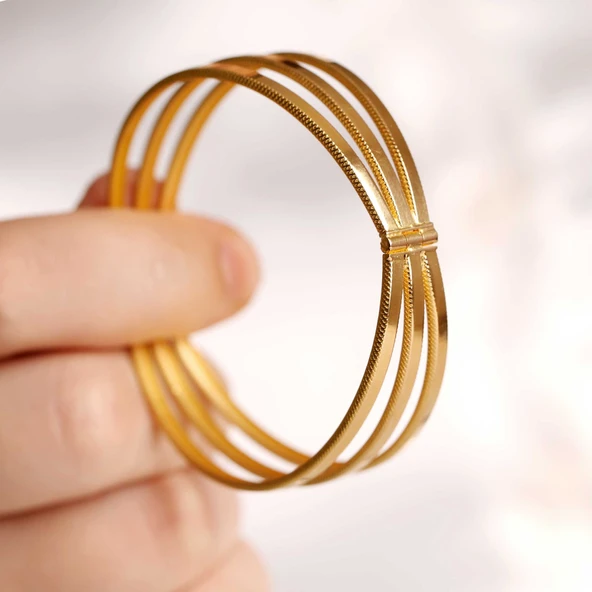 23 gr 22 Ayar İşçiliksiz Tiaburga B3 Bilezik - Resim 3