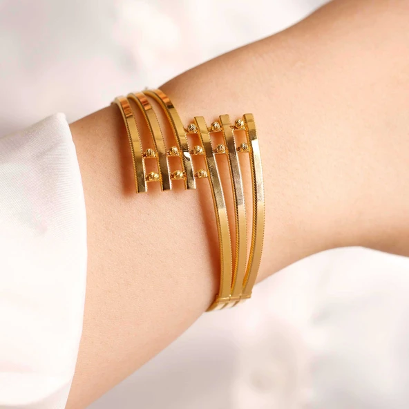 27 gr 22 Ayar İşçiliksiz Tiaburga A3 Bilezik - Resim 3