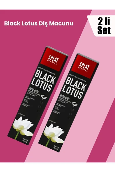 2 Adet Black Lotus Diş Macunu 2 Ton Beyaz Florürsüz Kömür Etkili Doğal