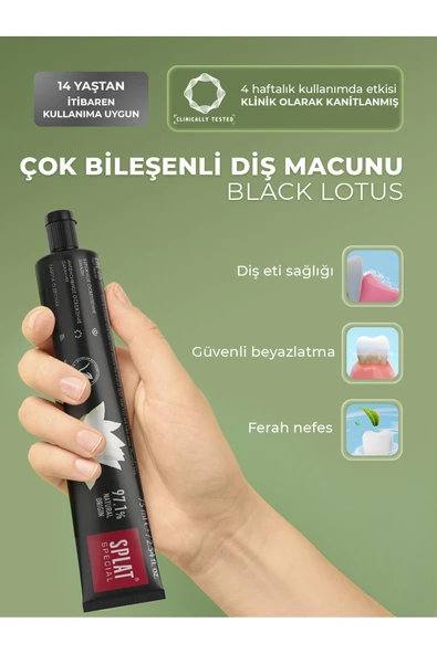 2 Adet Black Lotus Diş Macunu 2 Ton Beyaz Florürsüz Kömür Etkili Doğal - 3