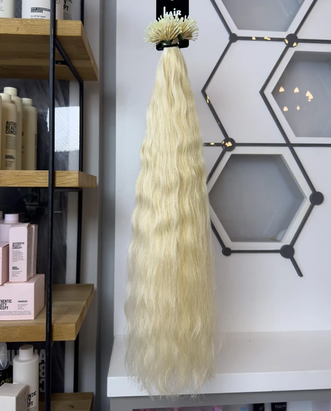 HairPim Selection (0.8 Gr) Doğal Dalga Platin 50 Adet 70 Cm Yeni Nesil Kaynak Saç HP353