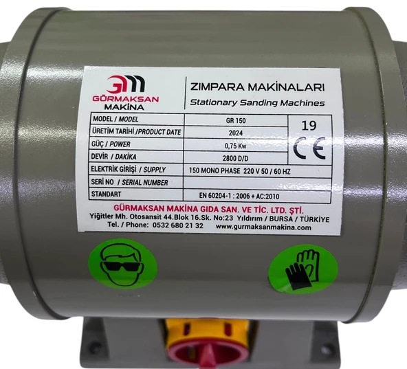 Gürmaksan Zımpara Taş Motoru MONOFAZE-150 mm - 3