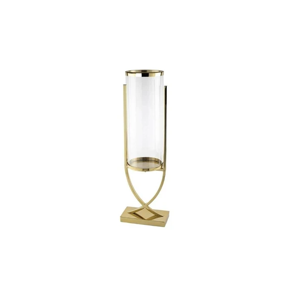 Mikasa Moor Gold X Ayaklı Metal Cam Mumluk 16x21x68cm