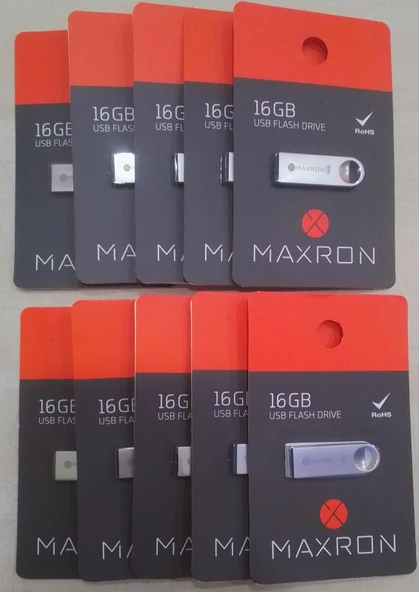 10 ADET 16GB MAXRON USB BELLEK USB2.0 METAL