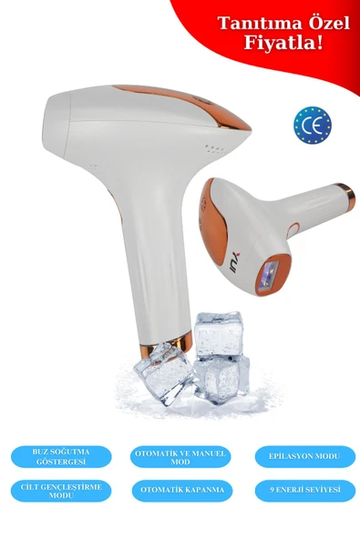 YUI IPLV16 Pro Buz Lazer Epilasyon Cihazı Beyaz