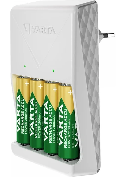 Varta 57657 Plug Pil Şarj Cihazı + 2100 mAh 4'lü AA Kalem Şarjlı Pil - 2