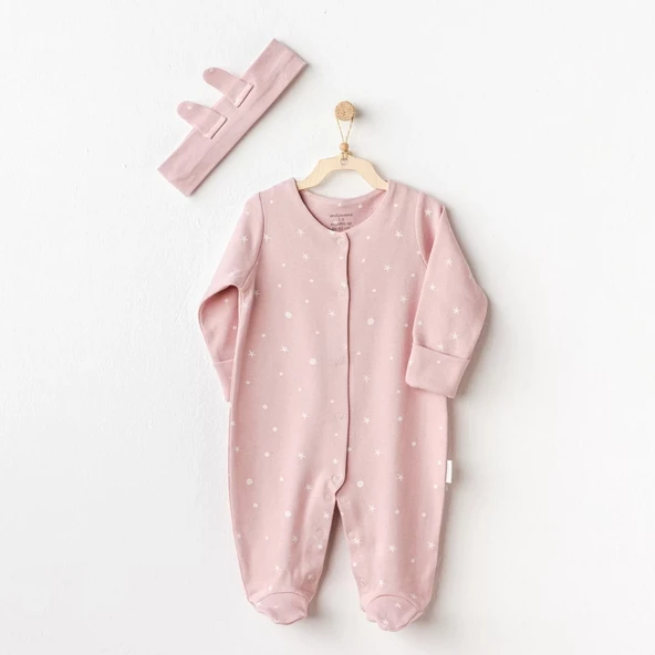 Puppy Gazelle Bebe Tulum Takım Ekru Pembe