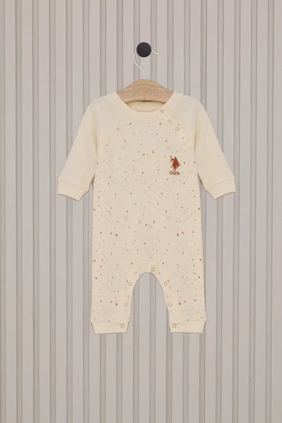 Kız Bebek Uzun Kol Patiksiz Tulum  Krem - Resim 2