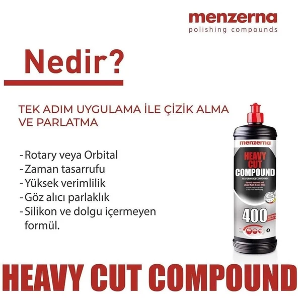 MENZERNA YENİ 400 Ağır Çizik Giderici Kalın Pasta 250 ml - 2