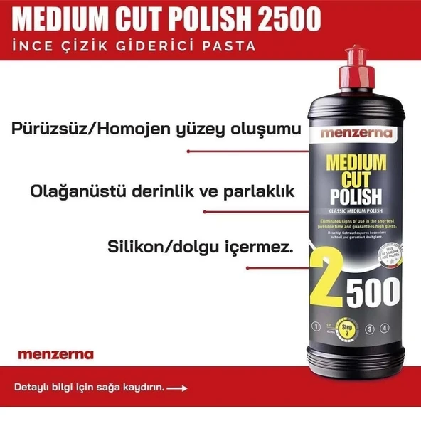 MENZERNA 2500 İnce Çizik Giderici Pasta 250 ml - 3