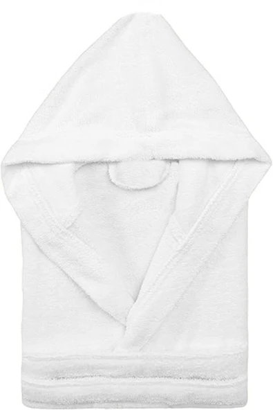 Kapüşonlu %100 Pamuklu Unisex Garson Boy Çocuk Banyo Bornozu 11-14 Yaş - 5