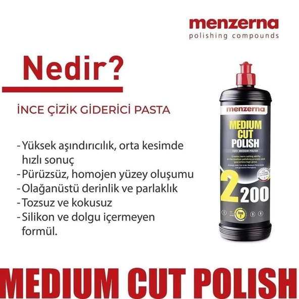 MENZERNA 2200 İnce Çizik Giderici Pasta 1 lt - 2
