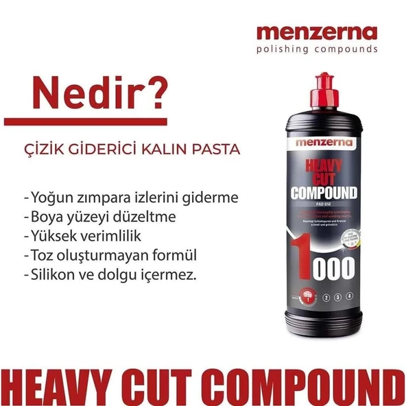 MENZERNA 1000 Çizik Giderici Kalın Pasta 250 ml - 2