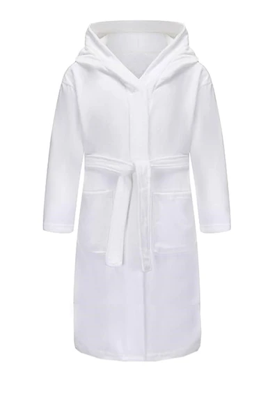 Kapüşonlu %100 Pamuklu Unisex Garson Boy Çocuk Banyo Bornozu 11-14 Yaş - 3