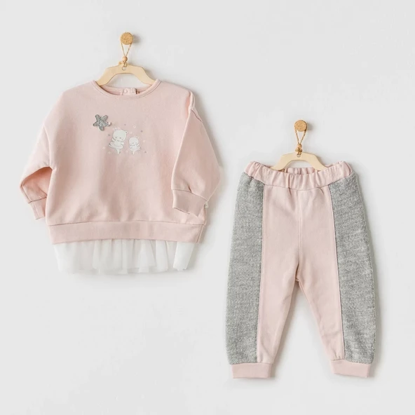 Ballerina 2li Bebe Takım Pink Grey