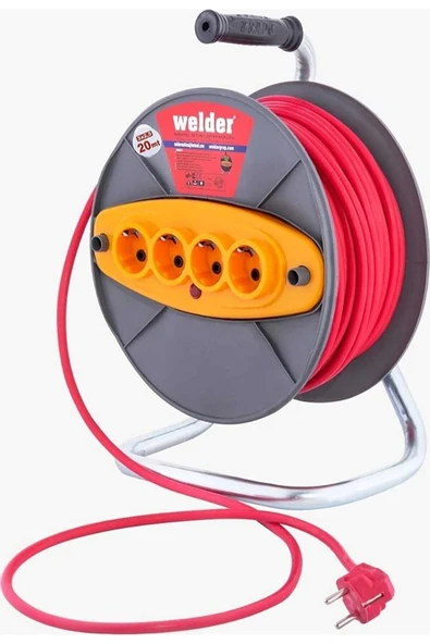 Yunuskayatek Welder 3X2,5 20 Metre Seyyar Makaralı Grup Priz Uzatma Kablo