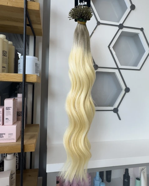 HairPim Wavy 100% İnsan Saçı Yeni Nesil Kaynak Saç Ombre Sombre (0.8 Gr) 50 Adet 70 Cm HP358