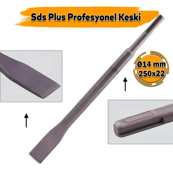 SDS Plus Profesyonel Keski 14x250x22 mm Matkap Ucu Aparatı Beton Tuğla Taş Dayanıklı Çelik Kırıcı Uç