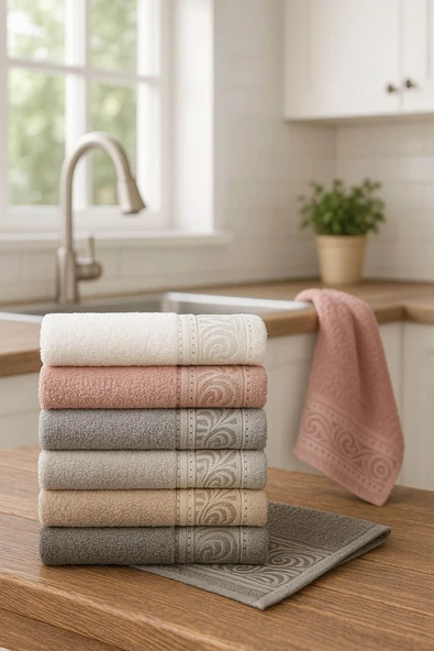 6'lı Mutfak Havlusu Seti 30x50 cm %100 Pamuklu Derya - 3