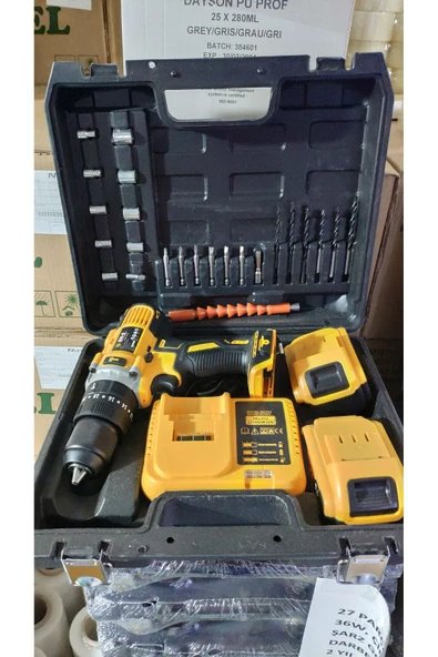 Yunuskayatek Bn5 36W Çift Bataryalı Şarz Göstergeli 27 Parça Şarzlı Matkap Seti - Resim 2