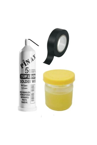 Yunuskayatek Lehim İhtiyaç Seti Lehim Altlığı,Lehim Teli,Lehim Pastası,Elektrik Bandı 4 Parça Set - Resim 2